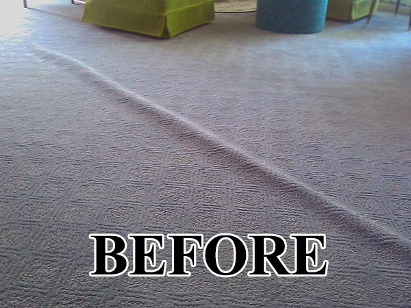 carpet ripple restretching repair before